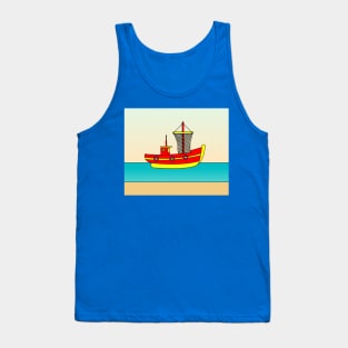 Ships In The Middle Of The Lake Ocean Tank Top